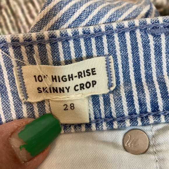 💙Madewell 10” High-Rise Skinny Crop Piper Stripe Jeans - Picture 7 of 11
